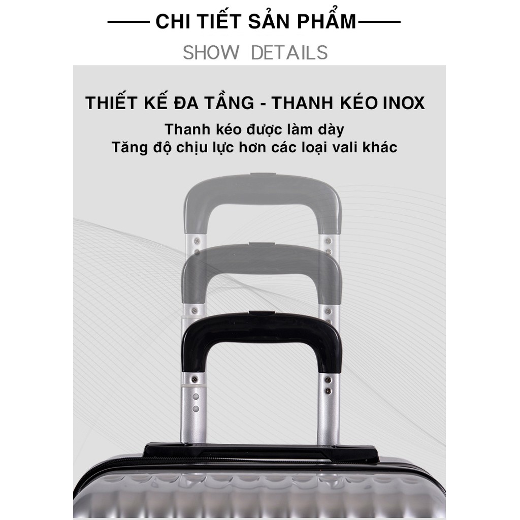 Vali du lịch nhập khẩu giá rẻ - Nhiều màu nhựa cao cấp chống va đập siêu rẻ 20 inch