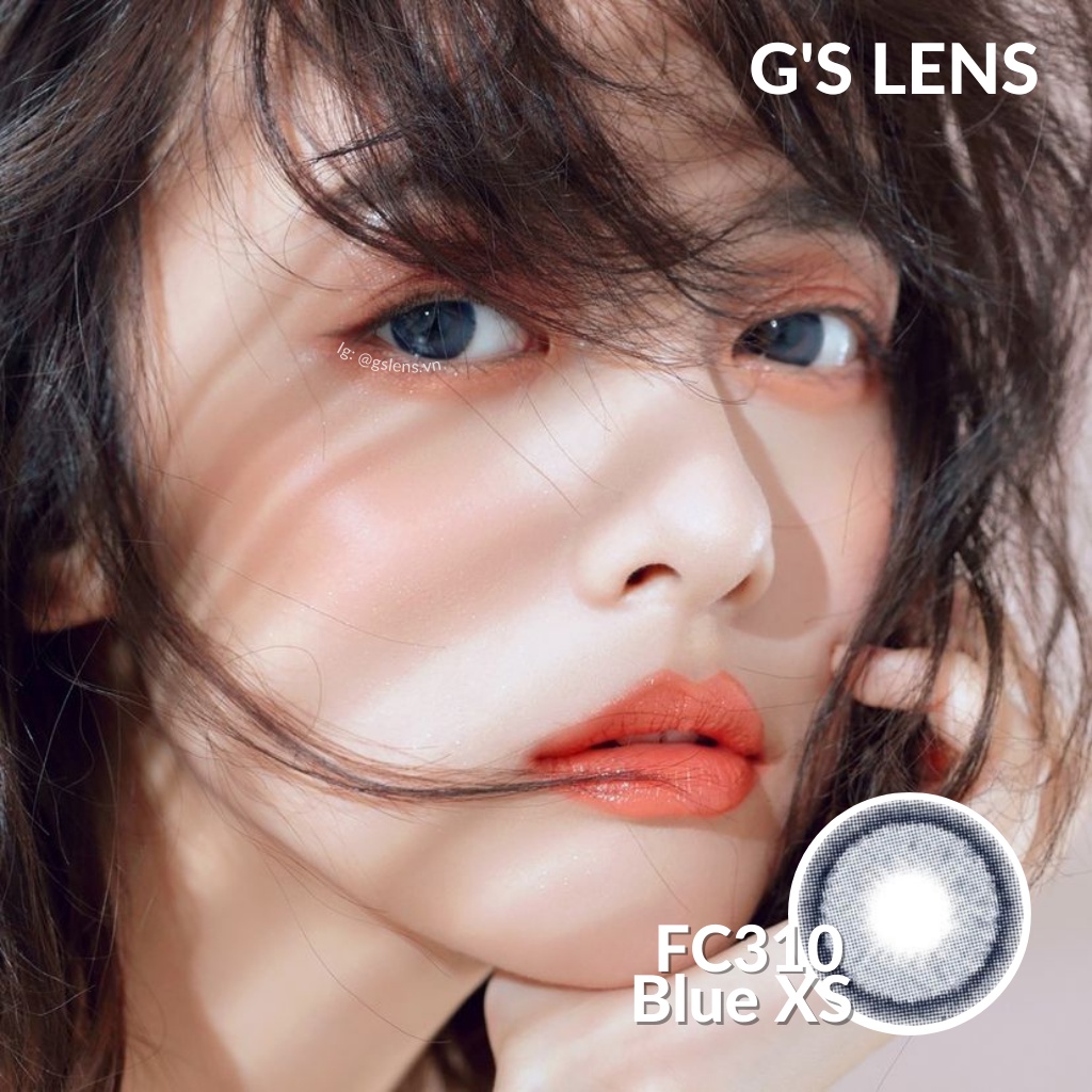 Kính Áp Tròng Xanh Tự Nhiên Không Giãn Size Xs 14mm Có 0-6 Độ Cận FC310 Blue Lens Xanh Dương - G'S LENS