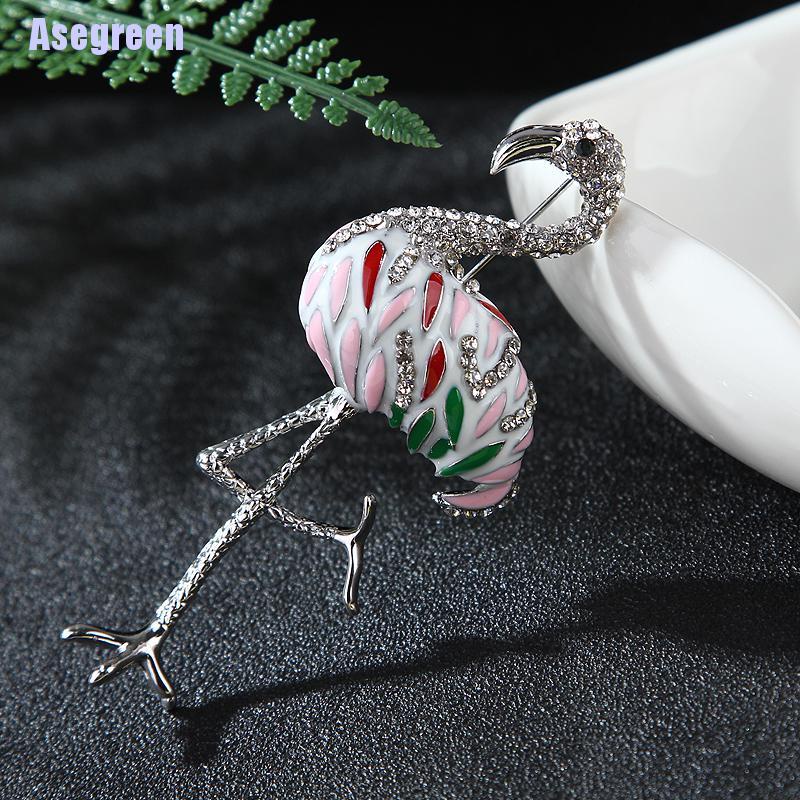 Ghim cài áo hình chim hồng hạc dễ thương