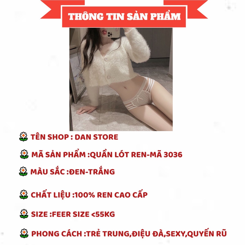 Quần Lót Nữ - Quần Lót Nữ Ren thiết kế dây đan ngang gợi cảm quyến rũ sexy DAN STORE MÃ 3036