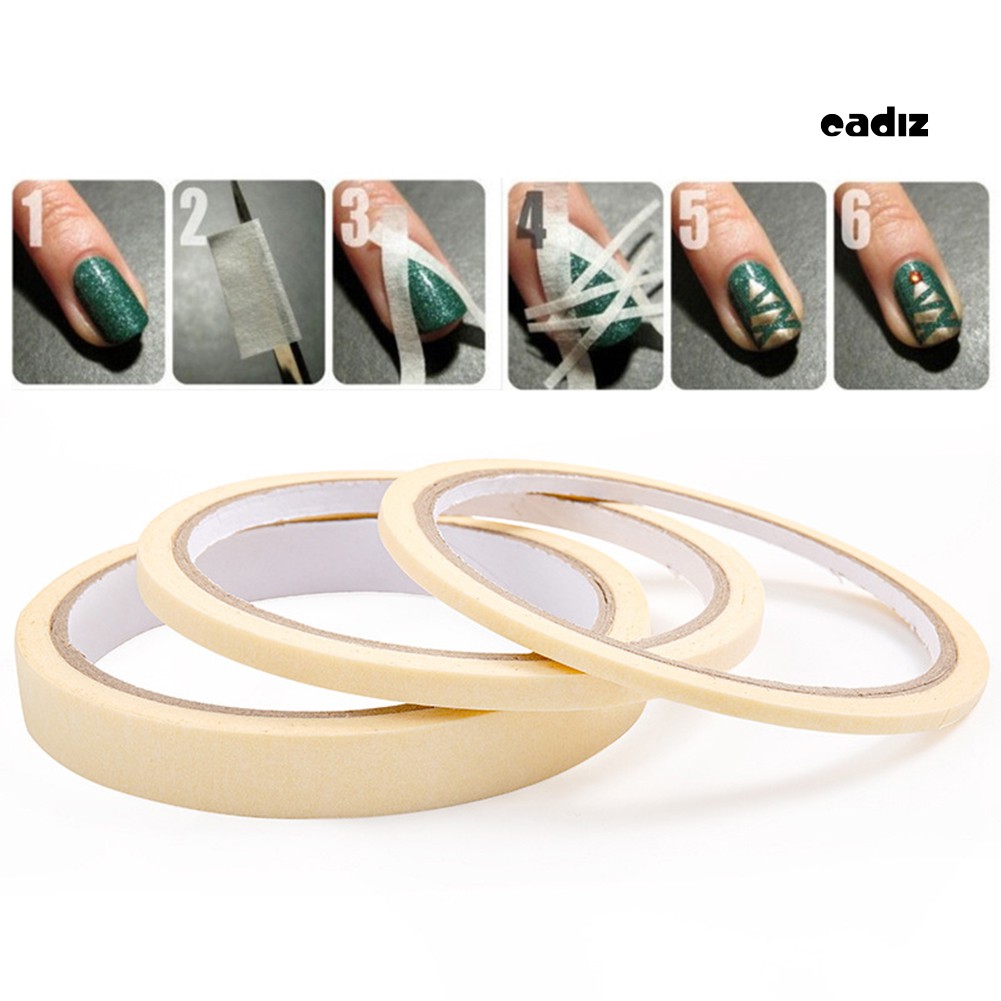 [Hàng mới về] Bộ 3 Cuộn Băng Keo Dán Trang Trí Móng Tay Tiện Dụng