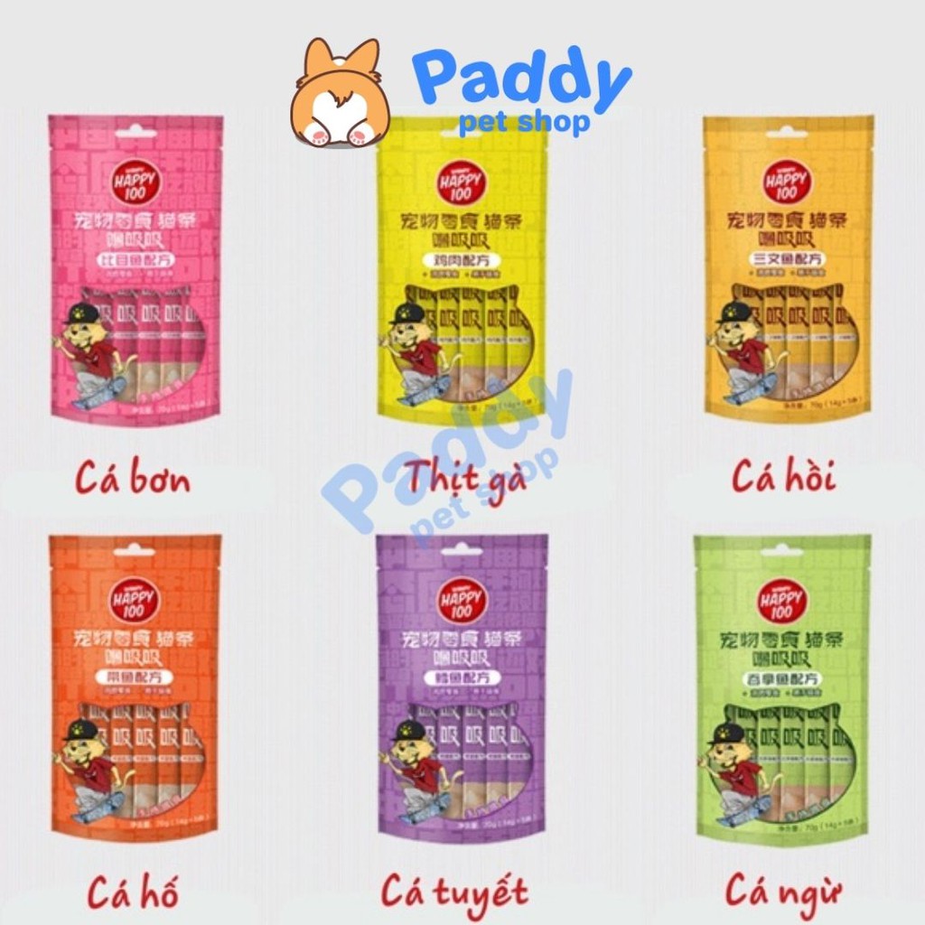Súp Thưởng Mèo Wanpy Happy 100 (Túi 5 tuýp*14g)