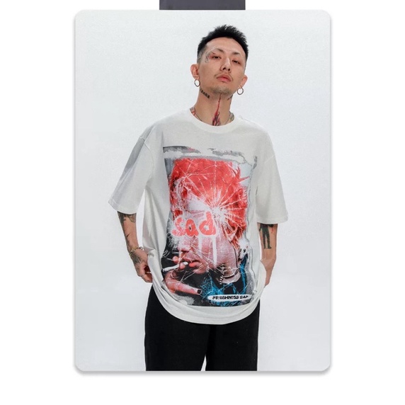 Áo Thun Áo Phông Dáng Rộng SAD 3 màu Đen, Trắng, Xám