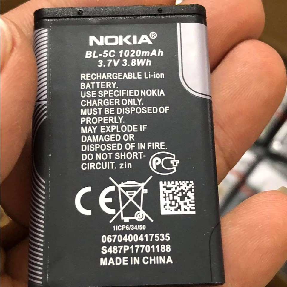 Pin Nokia BL 4C, Nokia BL 5C dành cho cho nhiều dòng 105, 106, 107, 108, 100, 101, 110, 1200, 1202, 1280