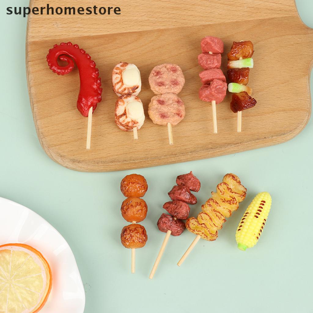 Set 3 Xiên Thịt Nướng Bbq Thiết Kế Sáng Tạo Mới Cho Nhà Búp Bê