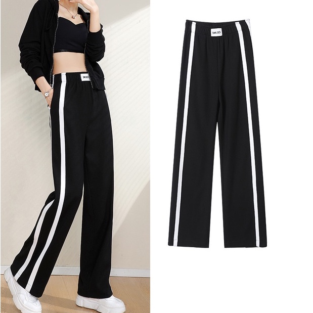 Quần dài nữ ống rộng lưng cao thời trang năng động