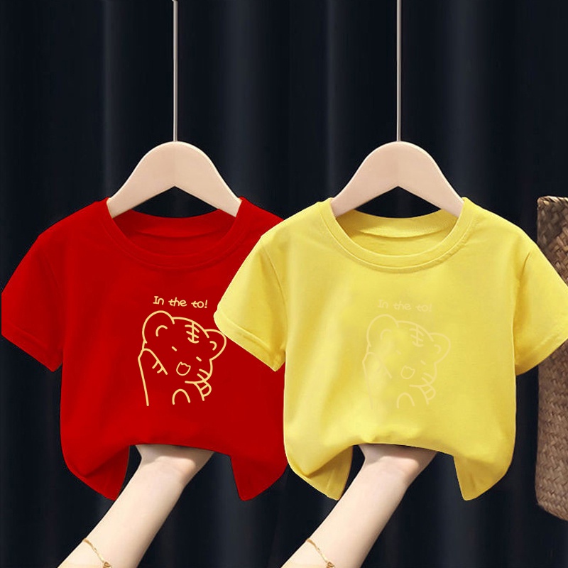 NRVP Áo thun tay ngắn cổ tròn in họa tiết động vật hoạt hình dễ thương thời trang 2022 cho bé trai và bé gái 2-11 tuổi