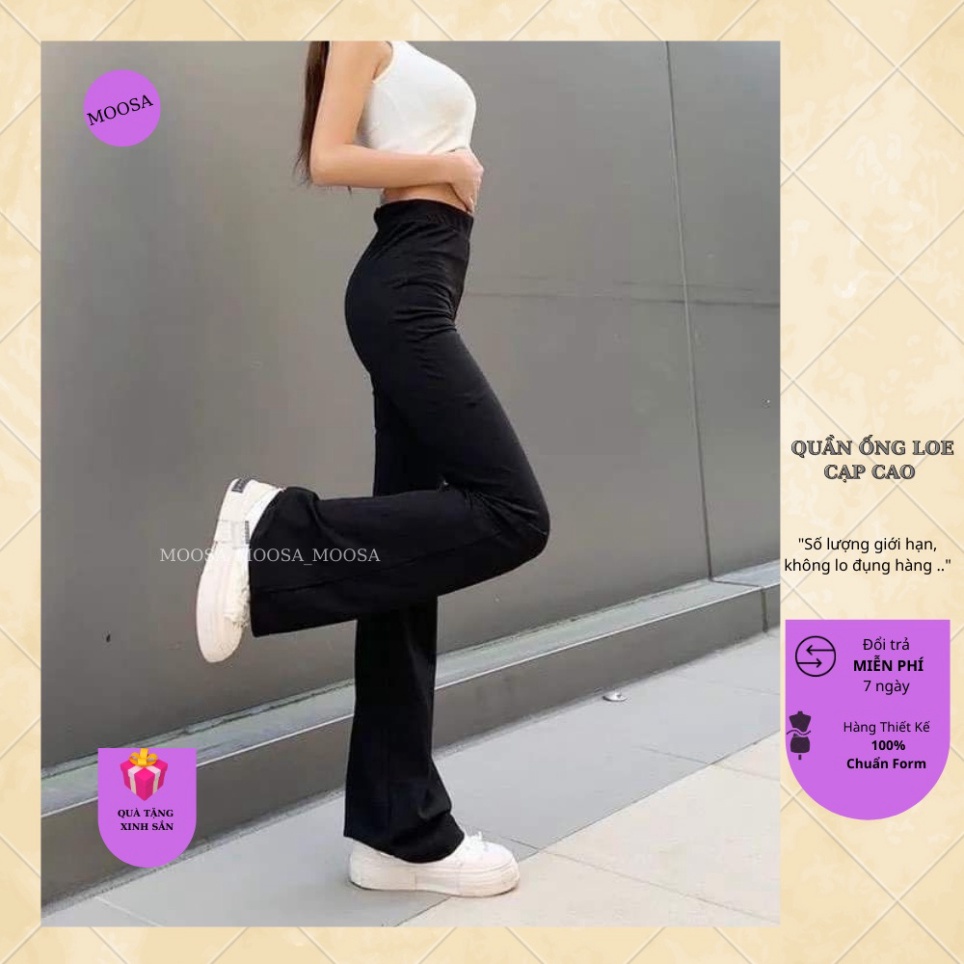 Quần Ống Loe Nữ Cạp Cao siêu tôn dáng dài mảnh