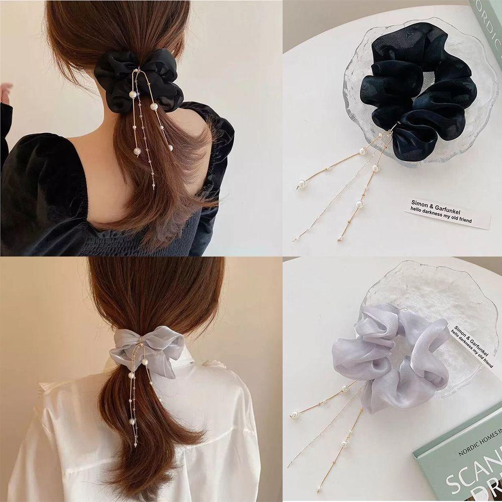 EUCA Dây Cột Tóc Đuôi Ngựa Đính Hoa Dễ Thương
