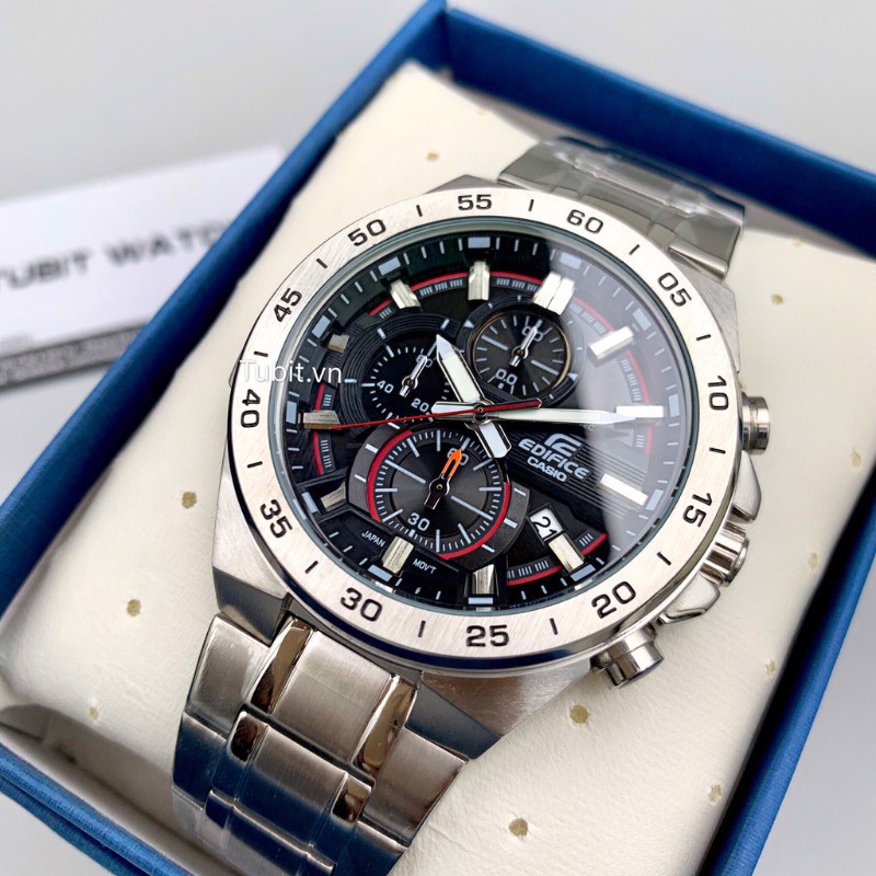 Đồng hồ nam Casio EFR 564D Demi 44mm chống nước, dây kim loại sang trọng