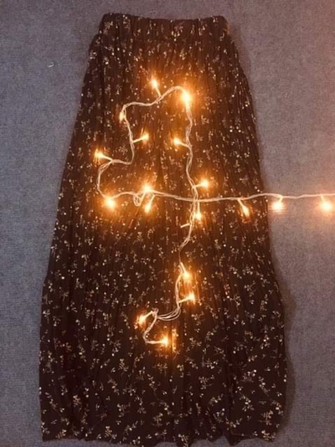 Chân váy hoa nhí dài vintage - Chân váy xếp ly đủ màu