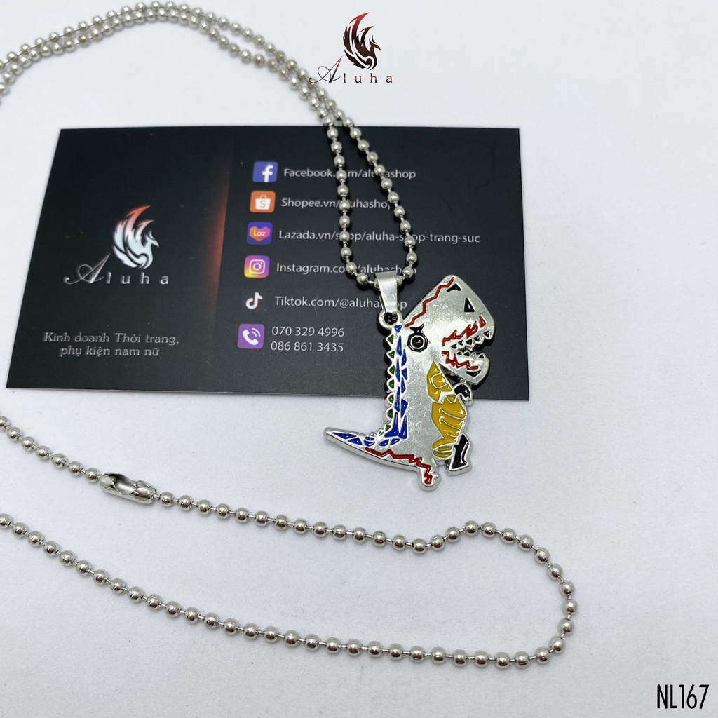 Dây chuyền hợp kim mạ Khủng long sắc màu hot trend phong cách HIPHOP - NL167 - Aluha