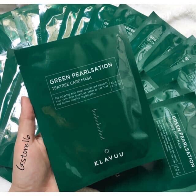 [Lẻ miếng] Mặt nạ Tràm trà Klavuu Green Pearlsation Teatree Care Mask | Thế Giới Skin Care