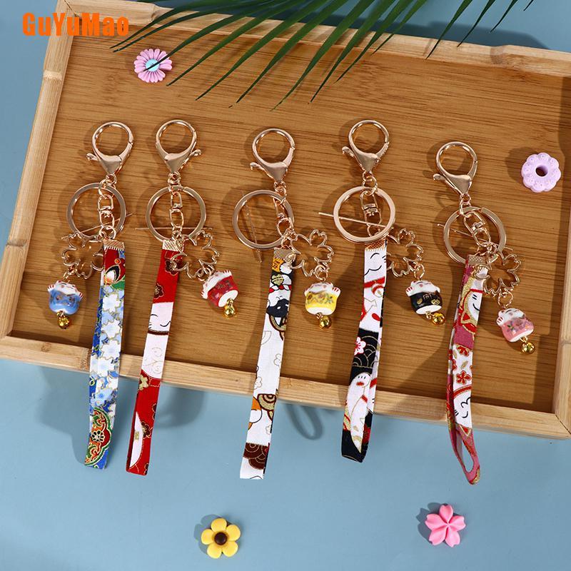 Móc Khóa Hình Mèo May Mắn Bằng Gốm Sứ