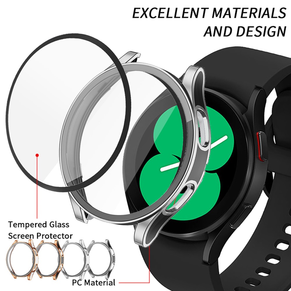 Case + Tempered Glass for Samsung Galaxy Watch 4 40mm 44mm High Quality Full Screen Cover Hard Case Bumper for Galaxy Wa