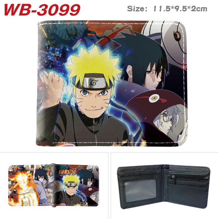 Ví Da PU Ngắn Gập In Hình Anime Naruto Merchandise Dành Cho Nam Nữ
