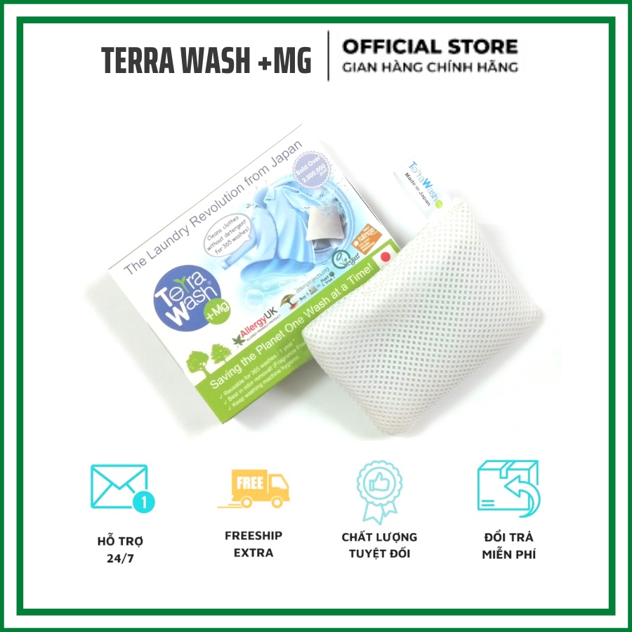 Túi Giặt Terra Wash +Mg Thay Thế Hoàn Toàn Bột Giặt Và Nước Giặt Sử Dụng Được 365 Lần Tối Đa 8Kg Quần Áo.