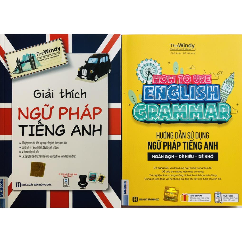 Sách - Combo Giải Thích Ngữ Pháp Tiếng Anh + Hướng dẫn sử dụng ngữ pháp tiếng Anh tặng kèm bút hoạt hình