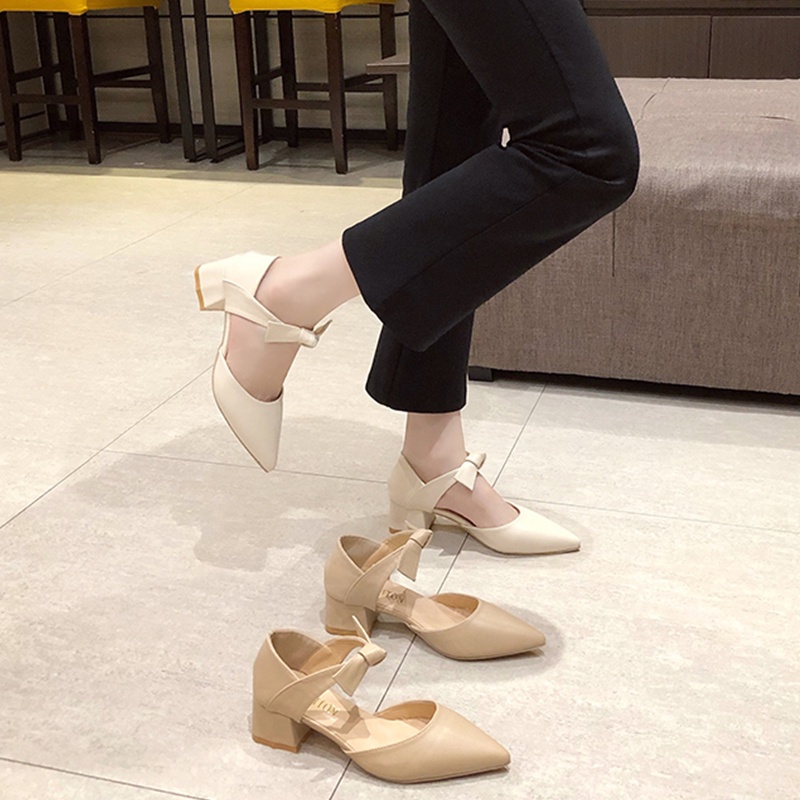 Giày cao gót IELGY mũi nhọn phong cách Pháp thời trang cho nữ