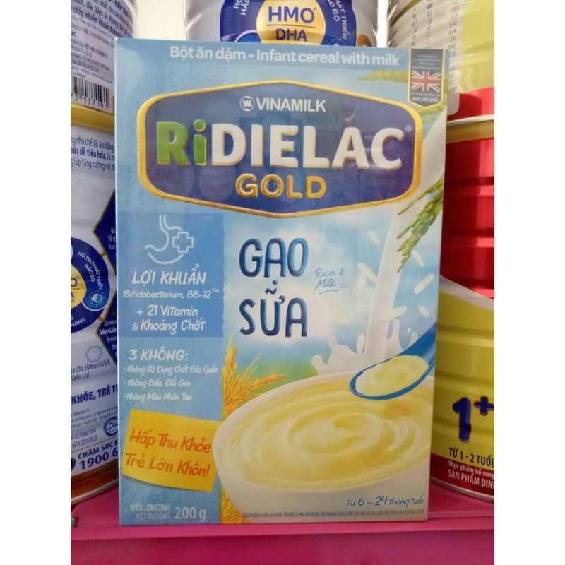 Bột ăn dặm REDIELAC vinamilk đủ vị ( hộp giấy 200g)