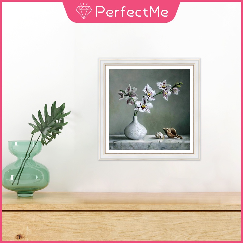 Bộ tranh đính đá 5D họa tiết bình hoa độc đáo DIY 30x30cm