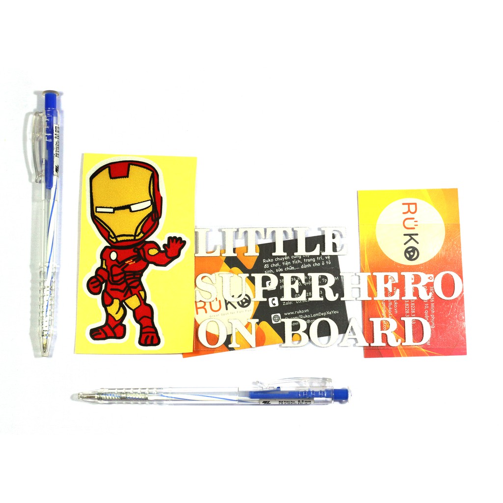 Sticker hình Iron Man Little Superhero On Board