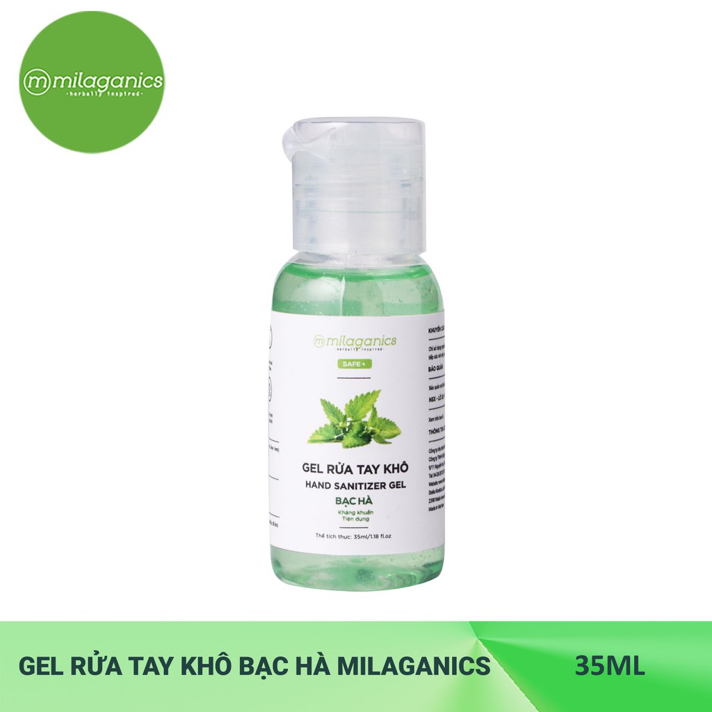 Gel rửa tay khô kháng khuẩn khô bạc hà MILAGANICS 35ml (Chai) | BigBuy360 - bigbuy360.vn