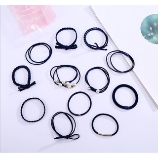 Sét 12 dây buộc tóc đẹp có chọn mầu (HD33 túi opp) (Song An Eco)