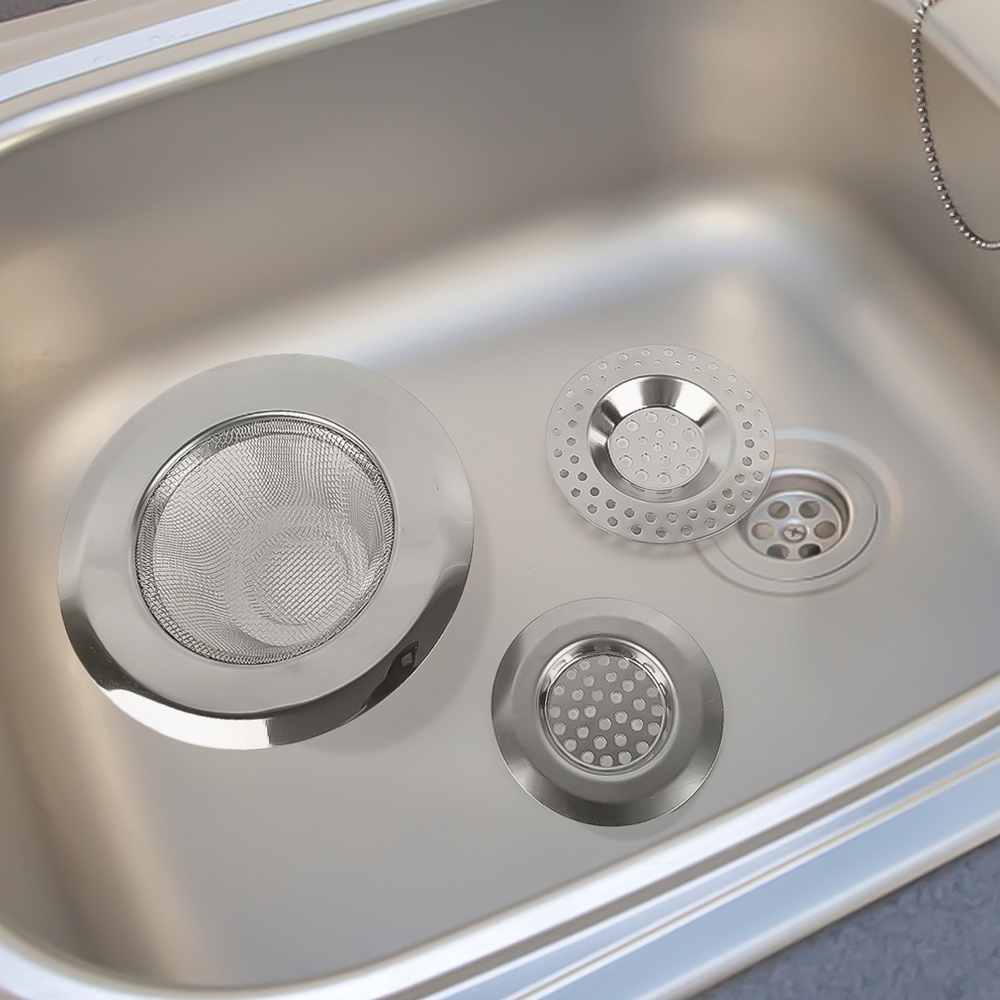 Nắp Lưới Lọc Bằng Thép Không Gỉ Chặn Lỗ Thoát Nước Bồn Rửa Nhà Bếp / Phòng Tắm