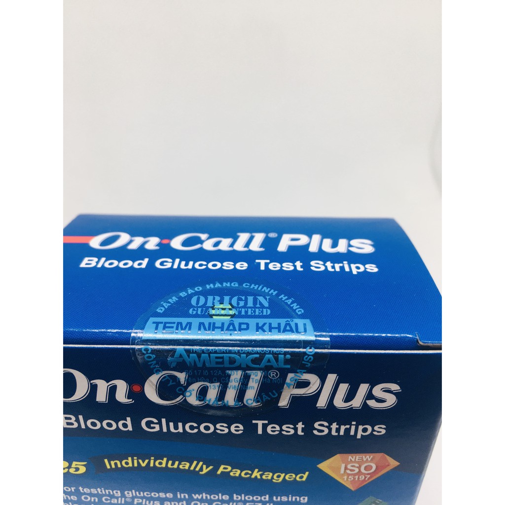 [Hộp 25 Que ] Que Thử Đường Huyết On Call Plus