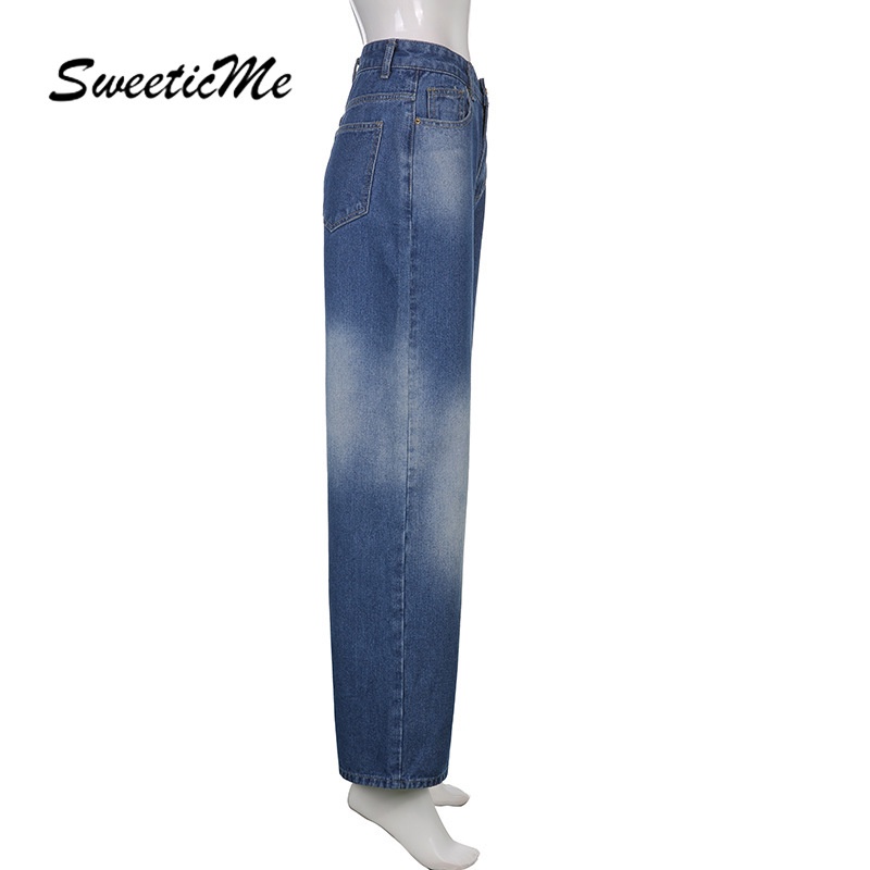Quần Jean Nữ Ống Đứng Form Rộng SweeticMe