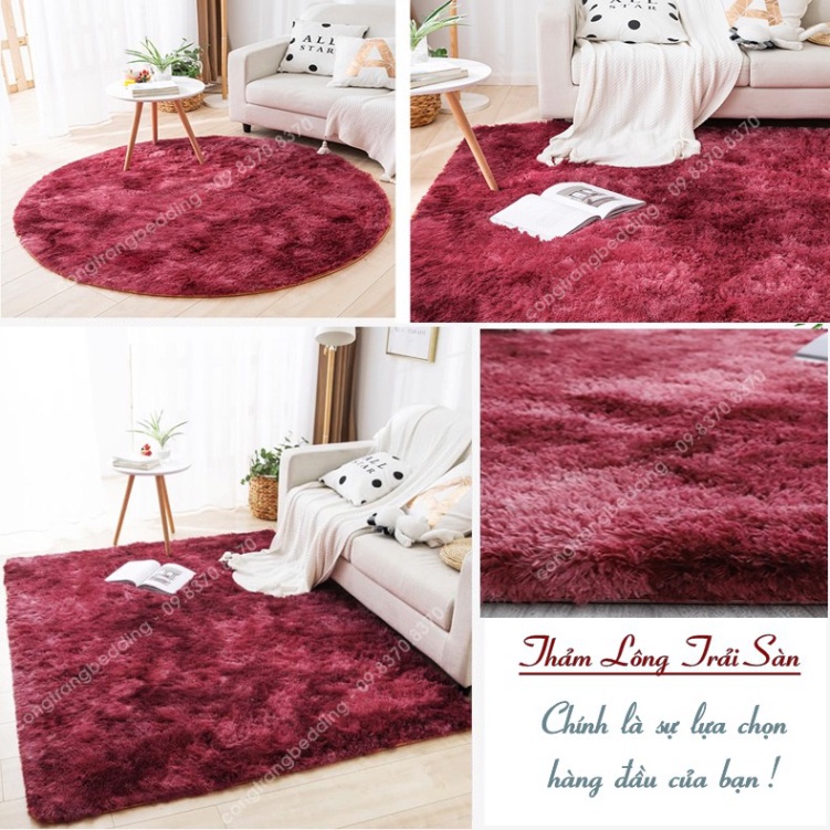 Thảm Lông Loang Trải Sàn BIG SIZE khổ lớn (1m8, 2m2, 3m) - lông dài trải sàn cao cấp (mặt sau chống trơn trượt)