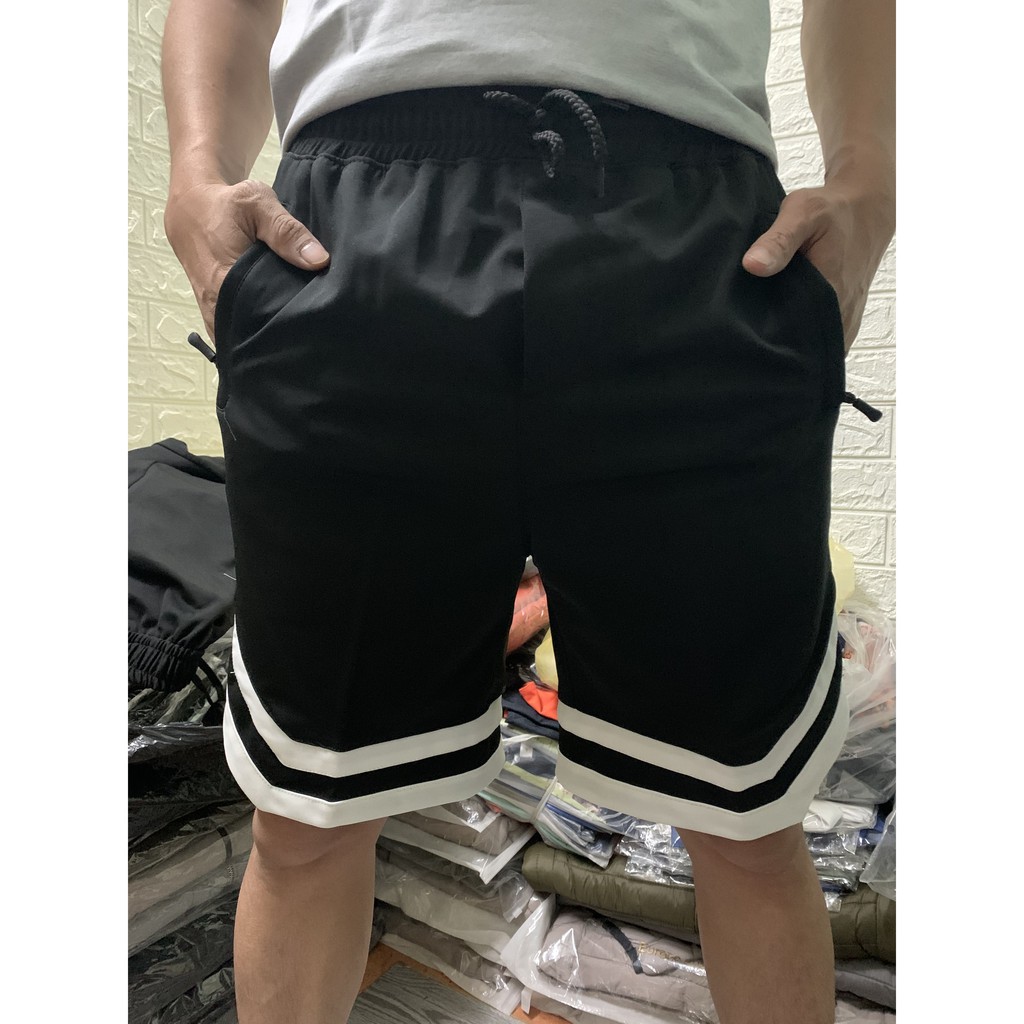 Quần đùi nam, quần short nam 2V unisex, ngố cạp thun viền thể thao, chất mì hàn