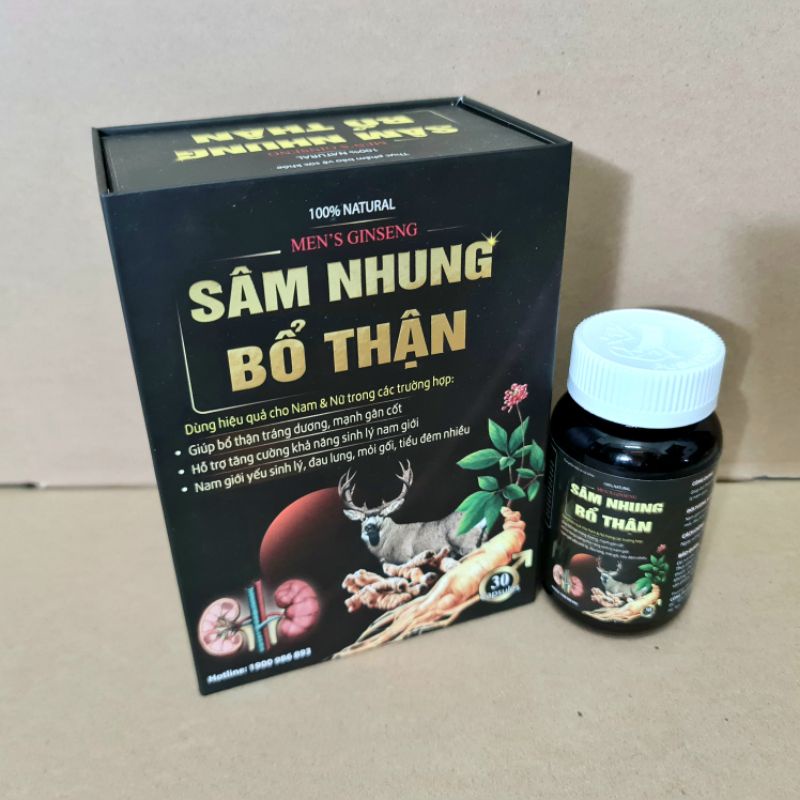 Viên uống tăng cường sinh lý nam Sâm Nhung Bổ Thận giảm đau lưng, mỏi gối, tiểu đêm nhiều - Hộp 30 viên