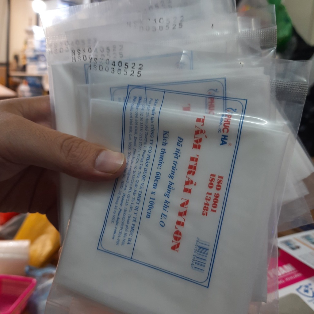 Combo 10 Tấm trải Nylon Phúc Hà dùng trong y tế, thẩm mỹ - Tấm trải nilon không thấm nước