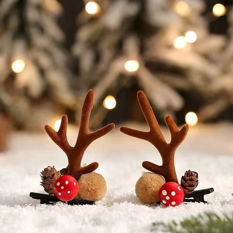 Băng Đô Cài Tóc Hình Sừng Tuần Lộc Giáng Sinh Dễ Thương