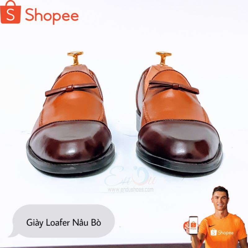 Giày Lười Nam Hàng Hiệu Loafer Nâu Bò Cho Phái Mạnh - ENDU SHOES