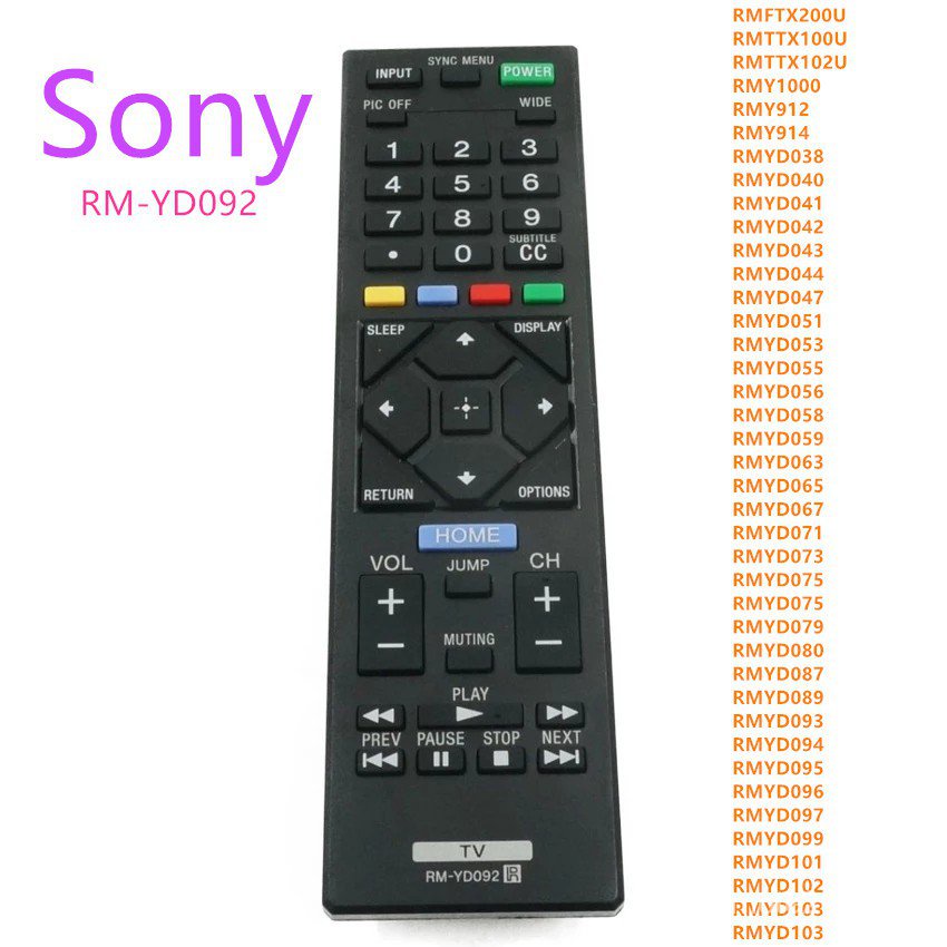 Dành Cho SONY Smart TV RM-YD092 Điều Khiển Từ Xa Đa Năng Bravia TV Mới 2017 Mẫu SONY RMYD092 Thay Th