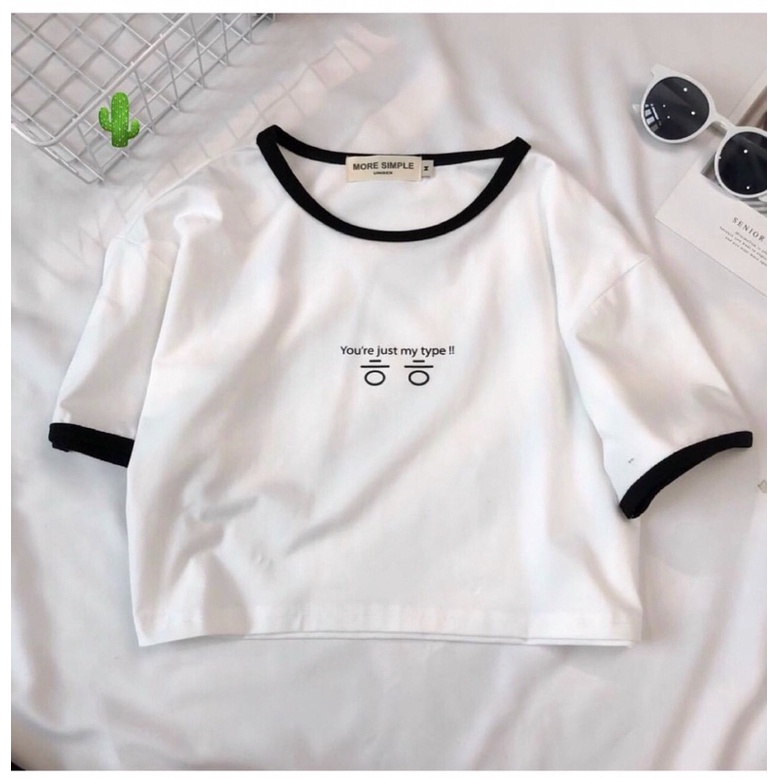🍀Áo thun croptop body thêu chữ song hỉ