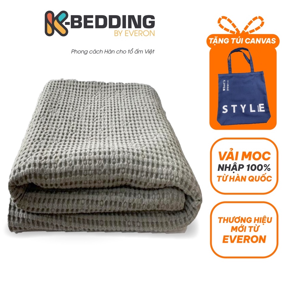 [Mã LIFEM1 giảm 50k đơn 99k] Chăn Cotton Modal K-Bedding Họa Tiết Tổ Ong Màu Xám KWDGREY403 (180x200 cm)