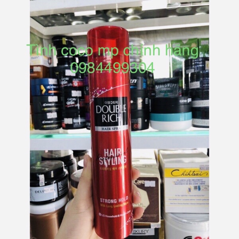 GÔM XỊT TẠO KIỂU DOUBLE RICH HAIR SPRAY,giữ nếp tự nhiên, bồng bềnh 170ml