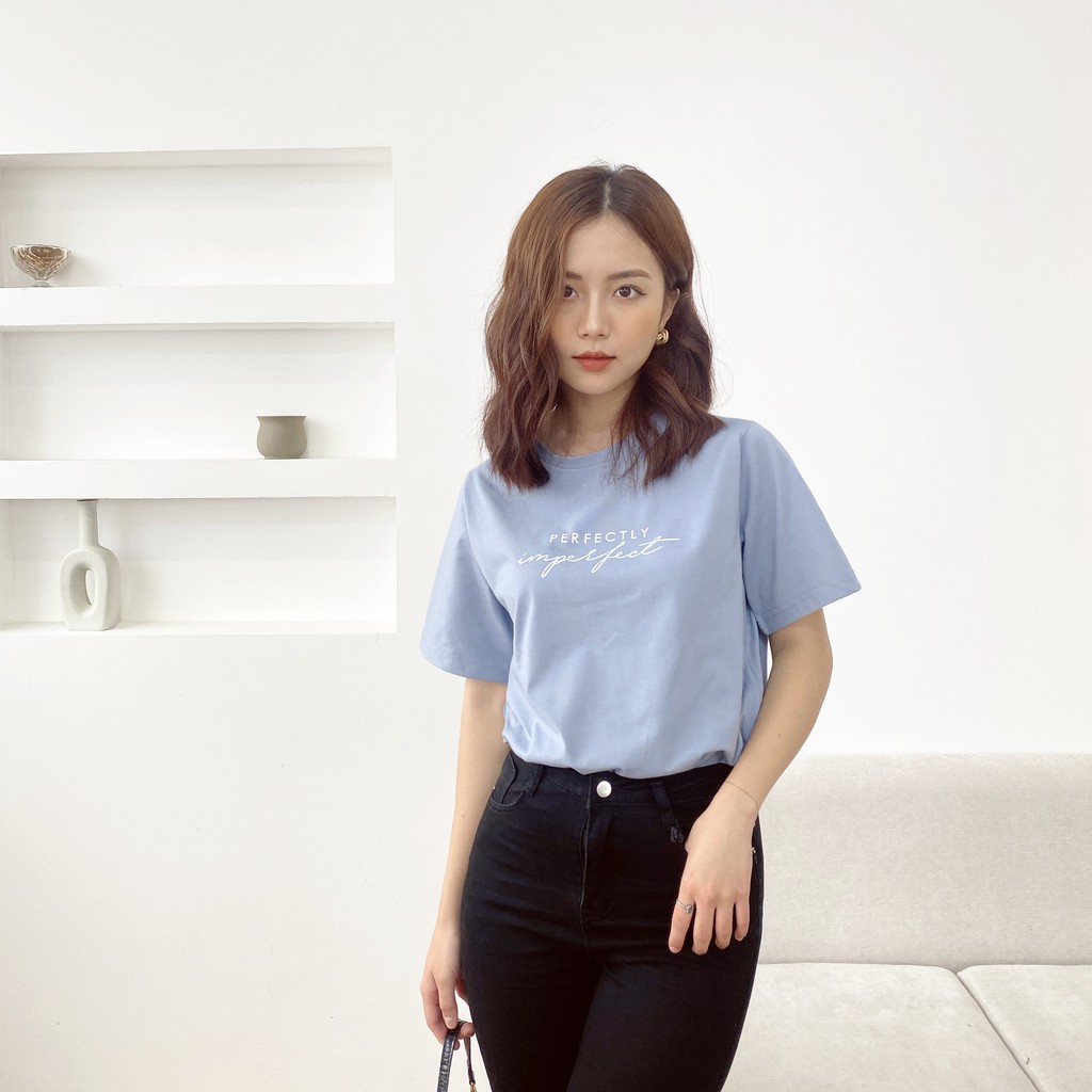 Áo phông nữ PERFECTLY thiết kế by LYRA, thun cotton thời trang basic thoáng mát phong cách Hàn Quốc - LYTAP160