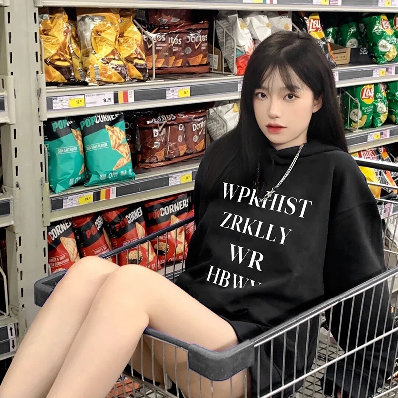 NRVP Áo Khoác Hoodie Tay Dài Dáng Rộng In Họa Tiết Phong Cách Hàn Quốc Dành Cho Nam Nữ