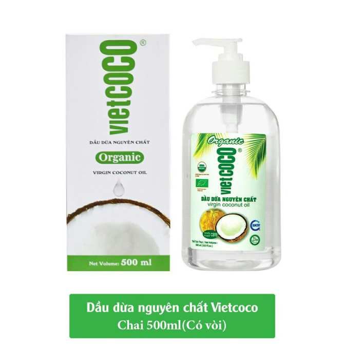 Dầu dừa nguyên chất Organic VIETCOCO chai vòi 500ml