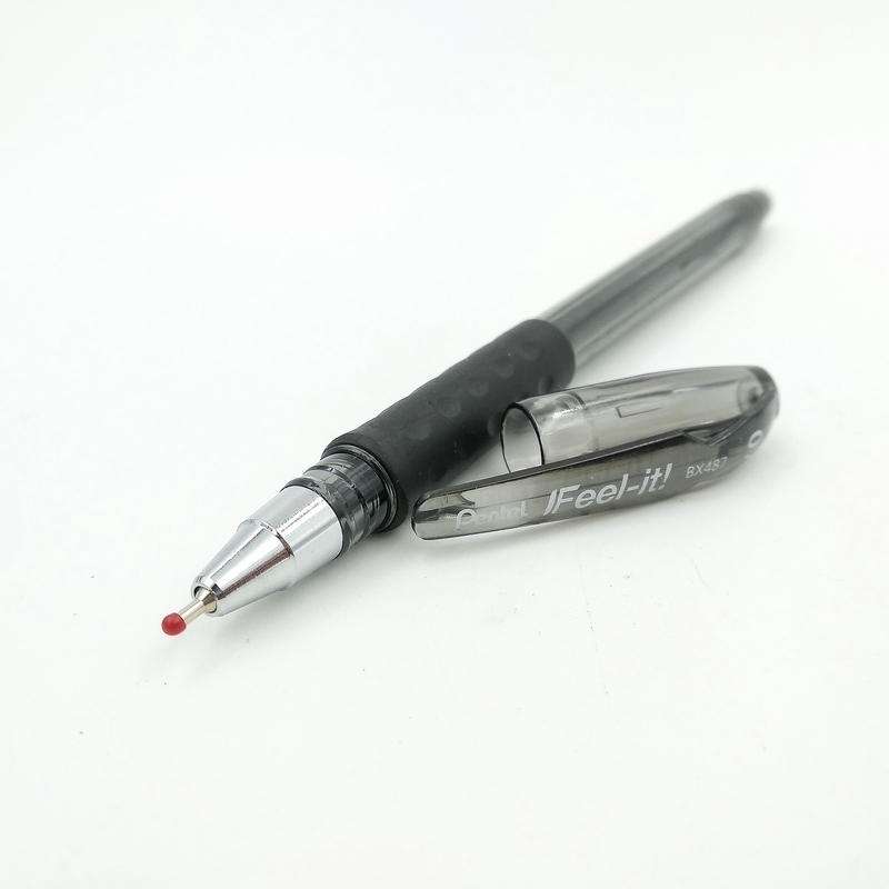 Bút Bi Nắp Đậy Pentel 0.7 BX487 - Màu Đen