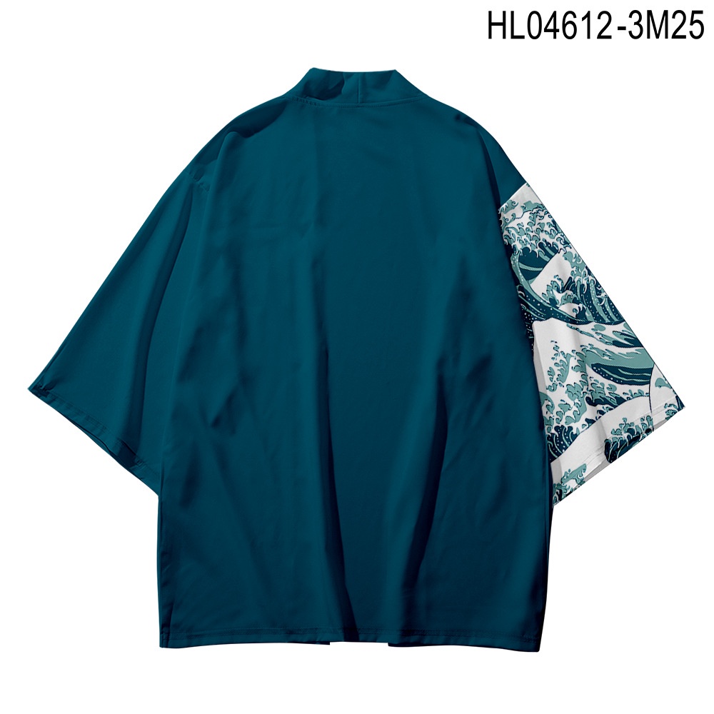 Áo Choàng Kimono In Họa Tiết Gợn Sóng 3D Thời Trang Nhật Bản Dành Cho Nam Nữ