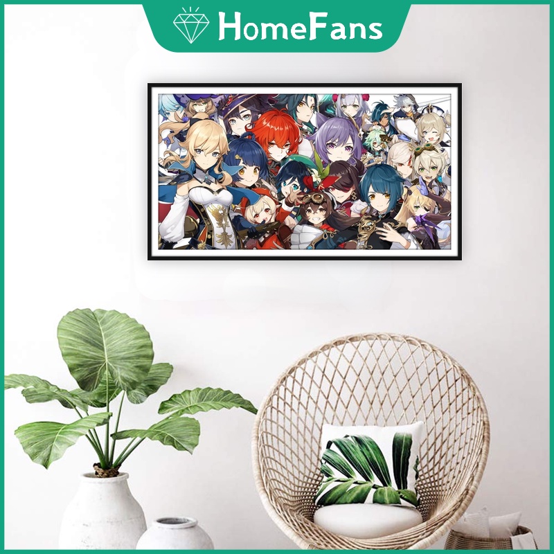 Bộ Sưu Tập Tranh Đính Đá 5D DIY Hình Nhân Vật Venti/Xiao Treo Tường Trang Trí 70x40cm