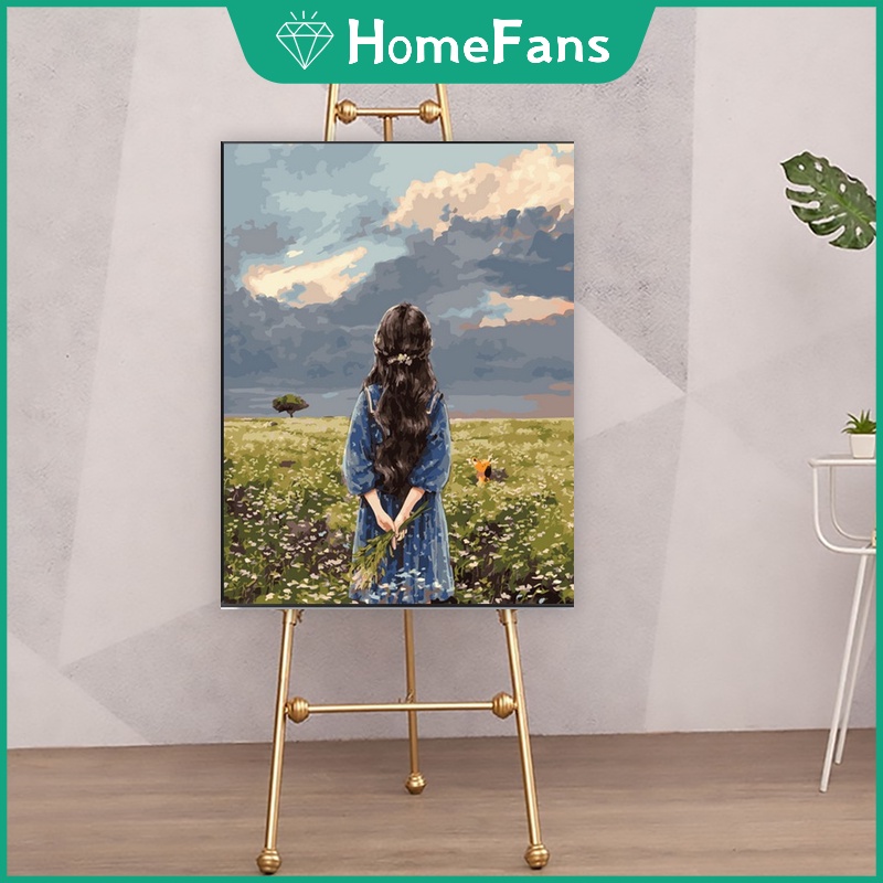 Bộ tranh sơn dầu tự làm trang trí nội thất tranh tô màu theo số