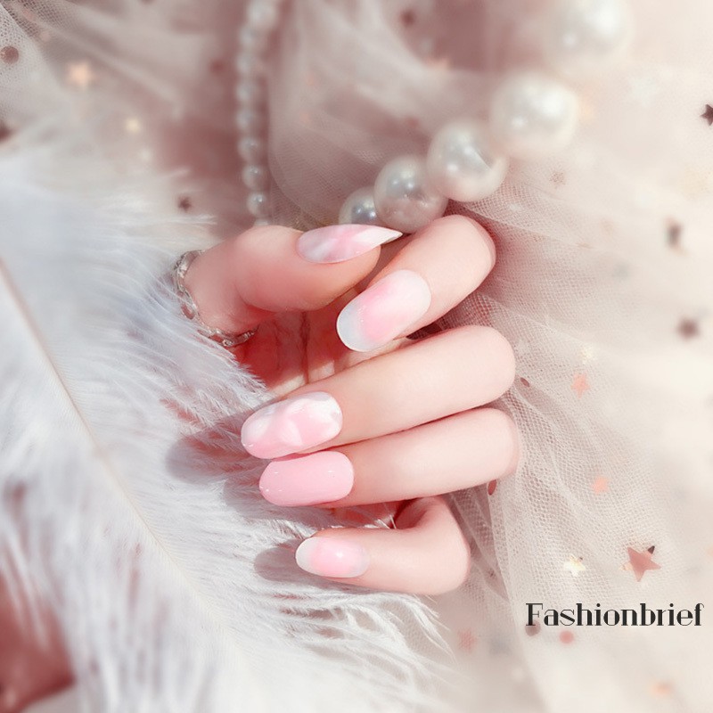 Set 24 móng tay giả đã sơn màu thời trang kèm phụ kiện tiện dụng