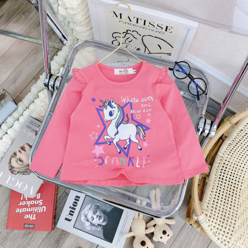 7-19kg Áo thu cổ tròn ngựa pony cho bé gái HÀNG CỰC ĐẸP